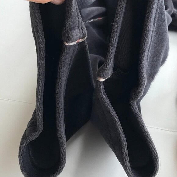 BURBERRY grey poly velour signature trim hooded 2 piece tracksuit elastic 4Y - Picture 11 of 16